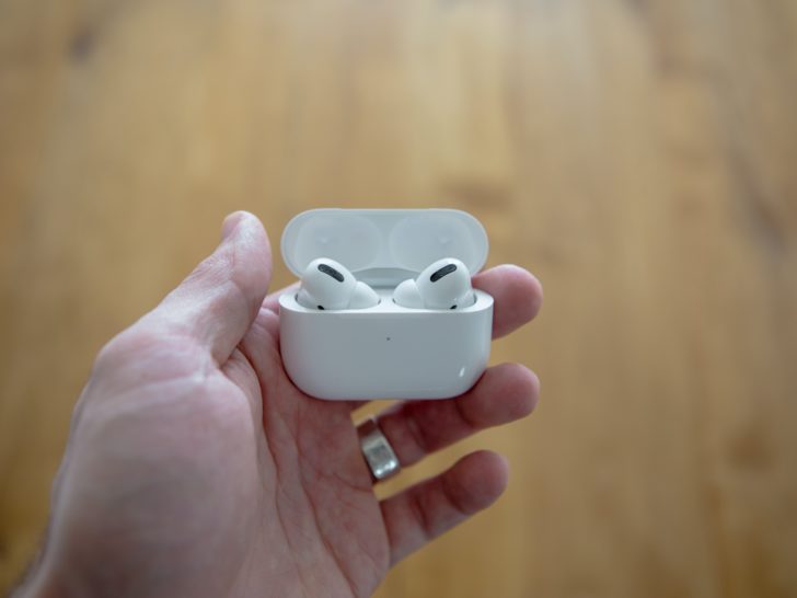 Photo of airpods pro inside the case with lid open
