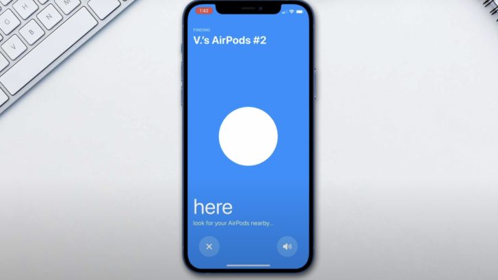 Photo of find my app searching airpods in iphone