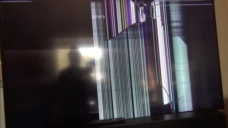 Photo of tv with broken screen