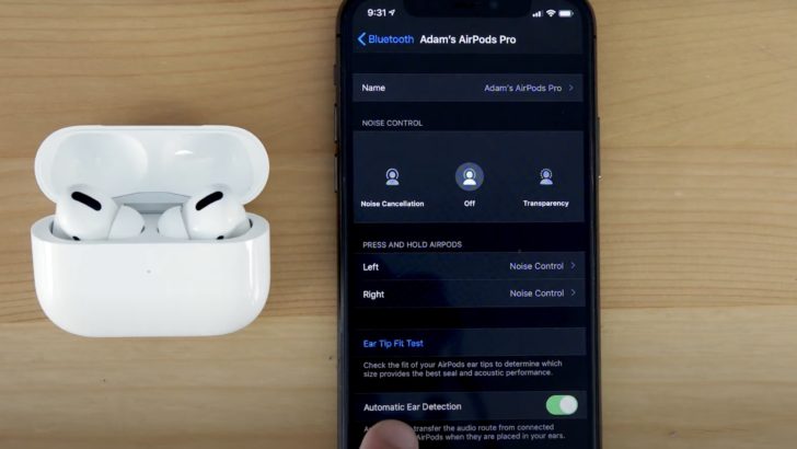 Photo of automatic ear detection setting in iphone connected to airpods