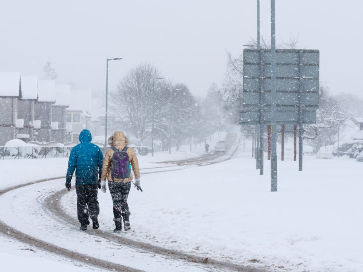 Photo of people walking in extreme cold weather