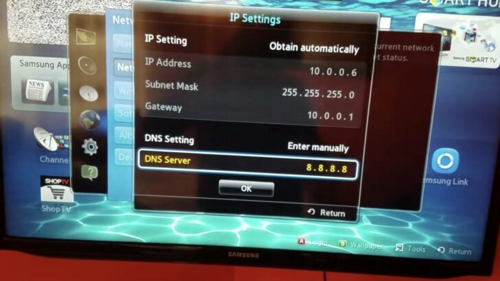 Photo of dns setting in samsung tv