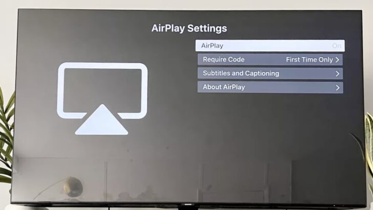 Photo of airplay settings on samsung tv