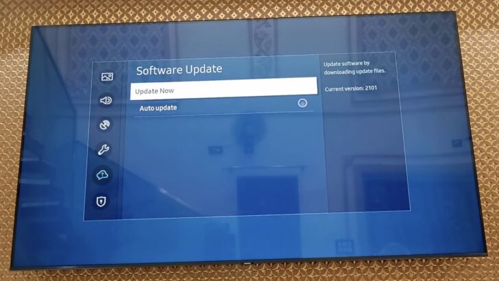 Photo of software update settings in samsung tv