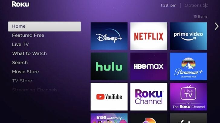 Photo of streaming options in roku
