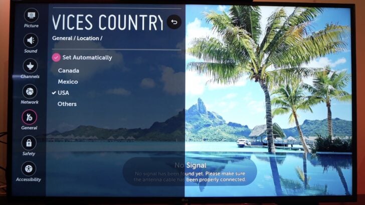 Photo of lg services country setting in lg tv