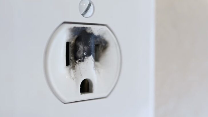 Photo of burned power outlet