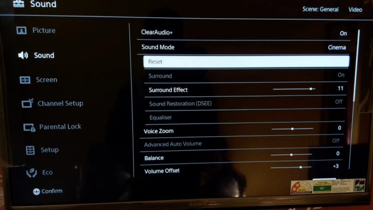 Photo of sony tv sound settings
