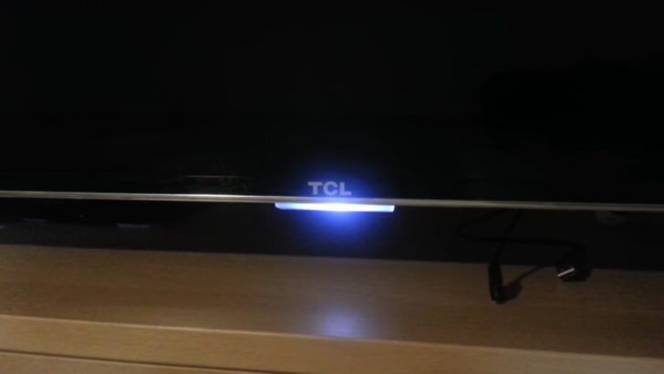 Photo of tcl tv with an on status led light