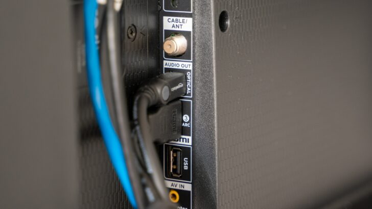 Photo of hdmi connection at the back of a tv