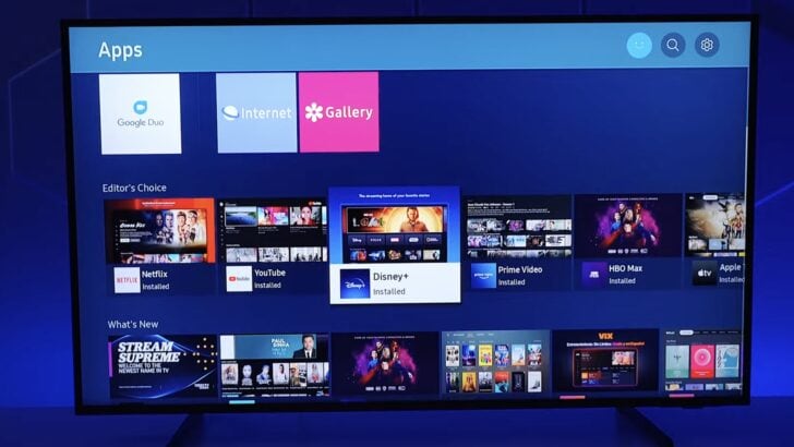 Photo of apps in a samsung smart tv
