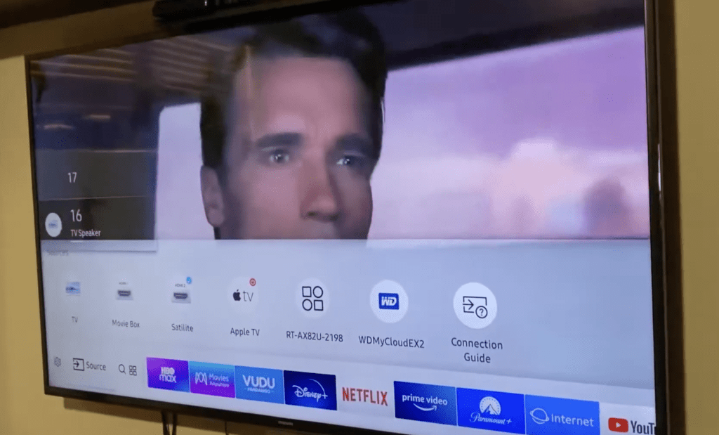 Photo of a samsung tv with increasing volume