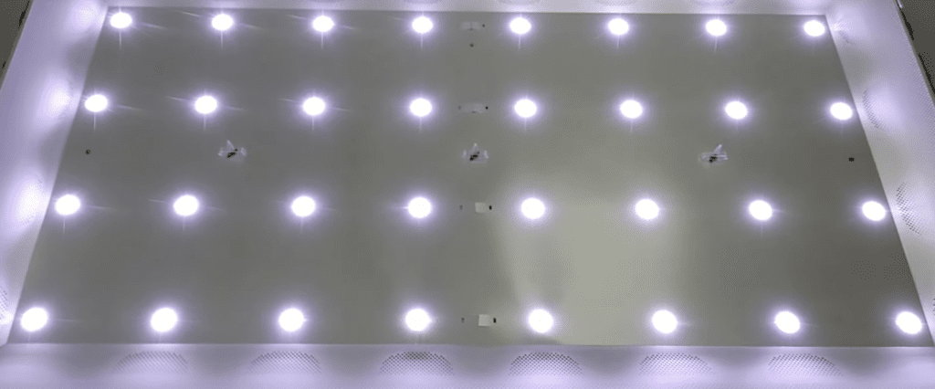 Photo of a full-array backlight inside an LED TV