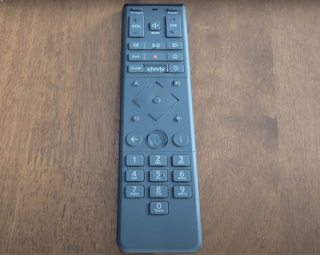Photo of an XFINITY remote