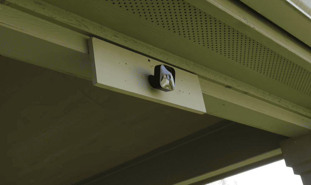 Photo of a Blink camera mounted outdoors