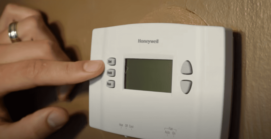 Honeywell thermostat on the wall