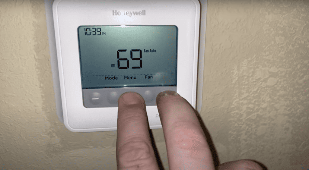 Checking the temperature of the Honeywell thermostat