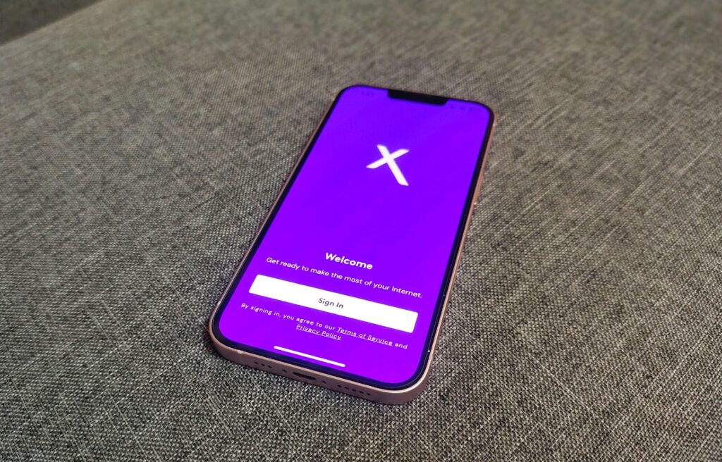 Xfinity app on a phone screen