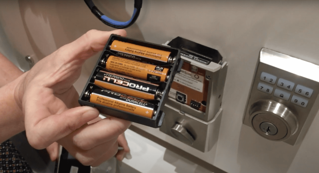 Battery inside a Kwikset Smart Lock