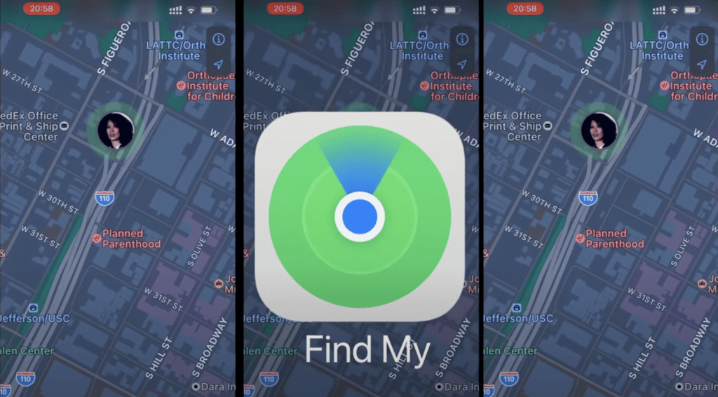 Live feature of the Find My iPhone app