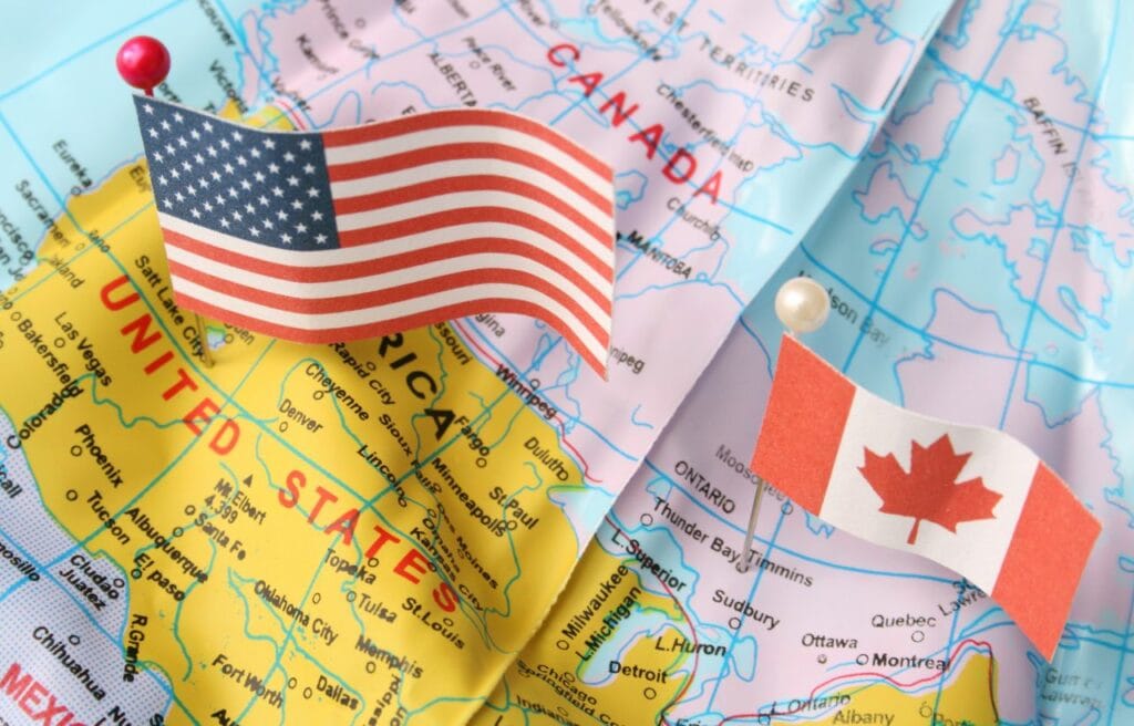 USA and Canada maps and map