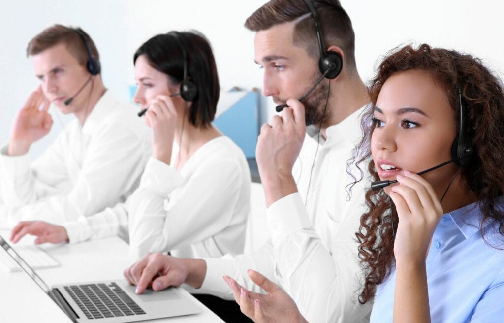 Customer support taking calls
