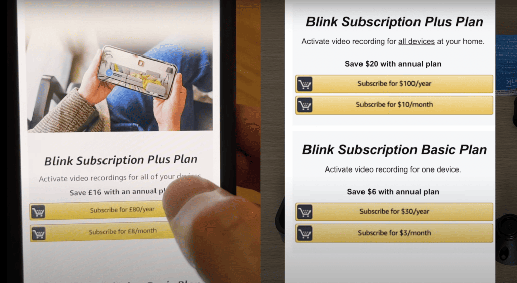 Setting up your subscription to Blink camera on the phone