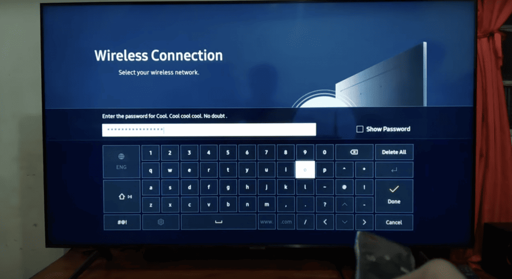 Samsung smart TV connecting to the wifi