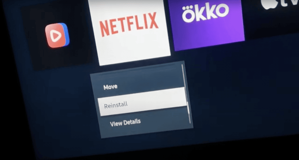 Reinstalling the Netflix app on Samsung TV