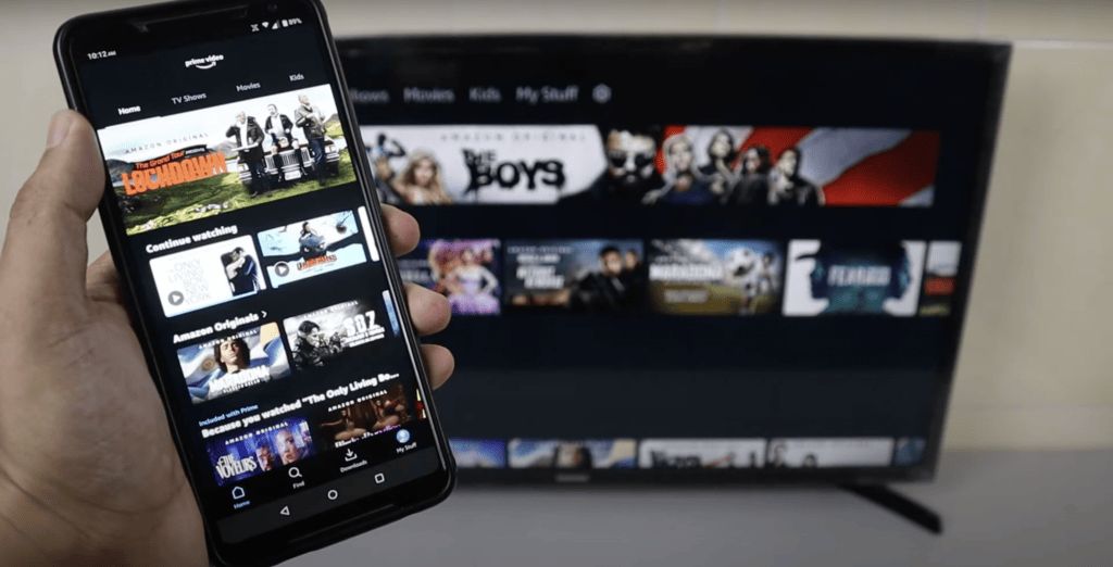 Prime video app on the Samsung TV and phone