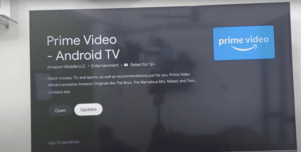 Prime video updating the app on Samsung TV