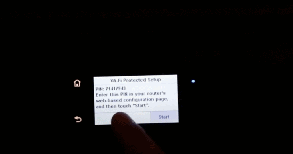 Pin showing on the LED screen of a HP printer
