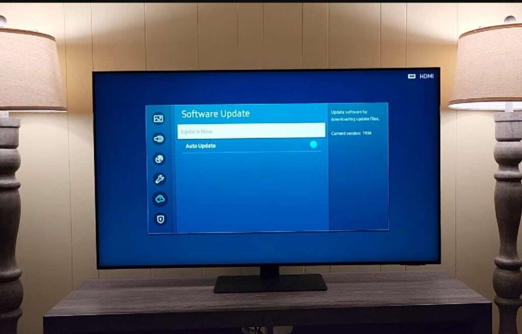 Software update on a Samsung TV