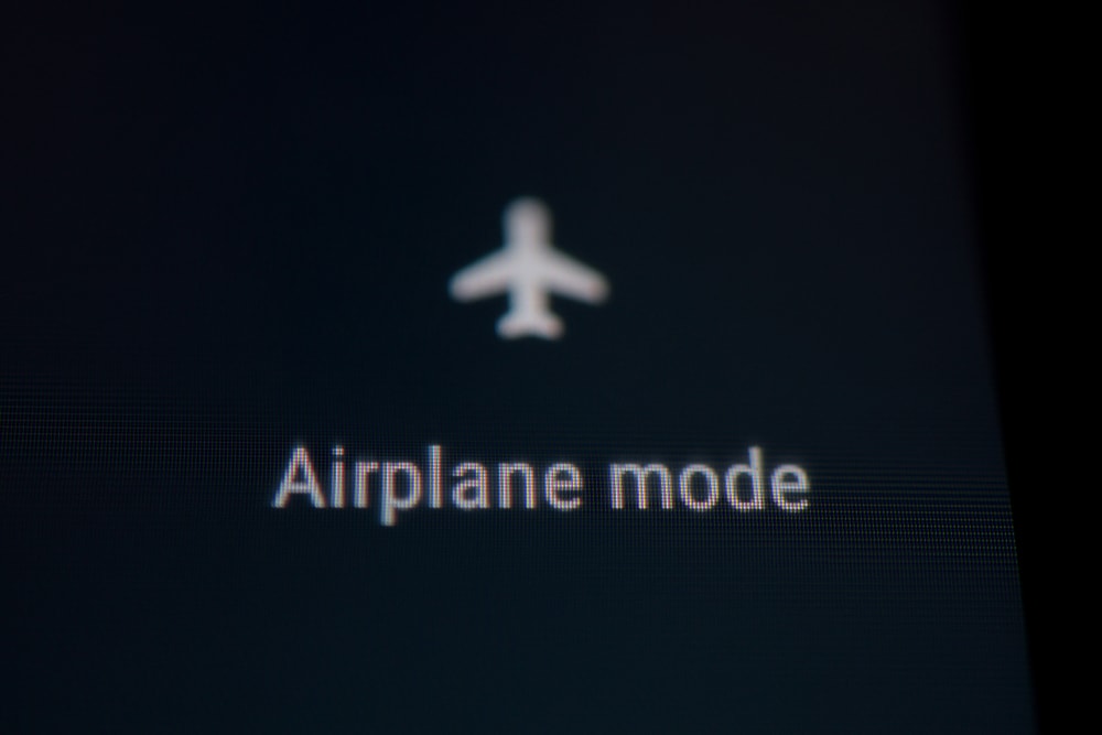 close up of airplane mode icon 
