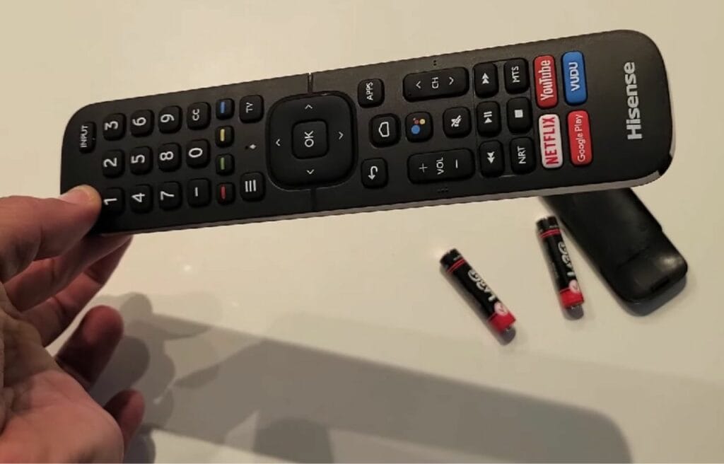 pressing the power button to reset the remote