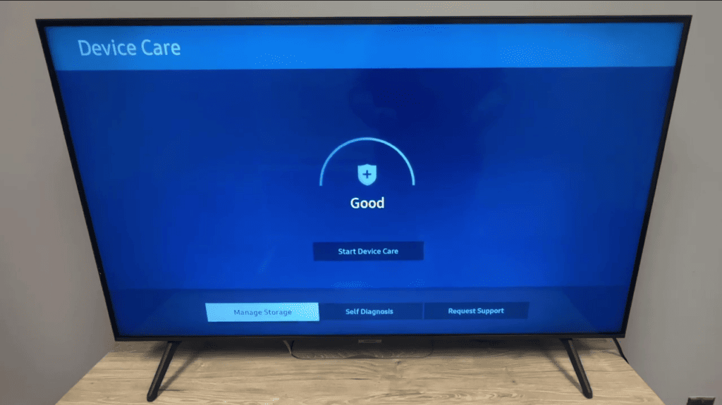 Device Care option on a Samsung TV