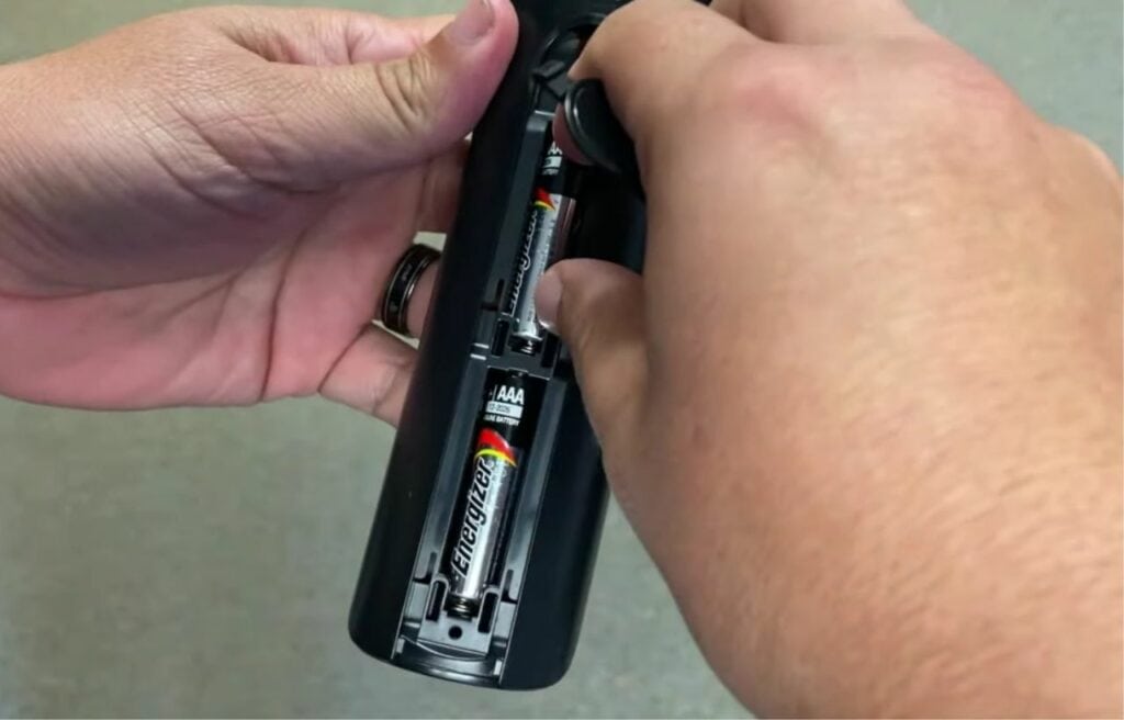 changing batteries of a remote