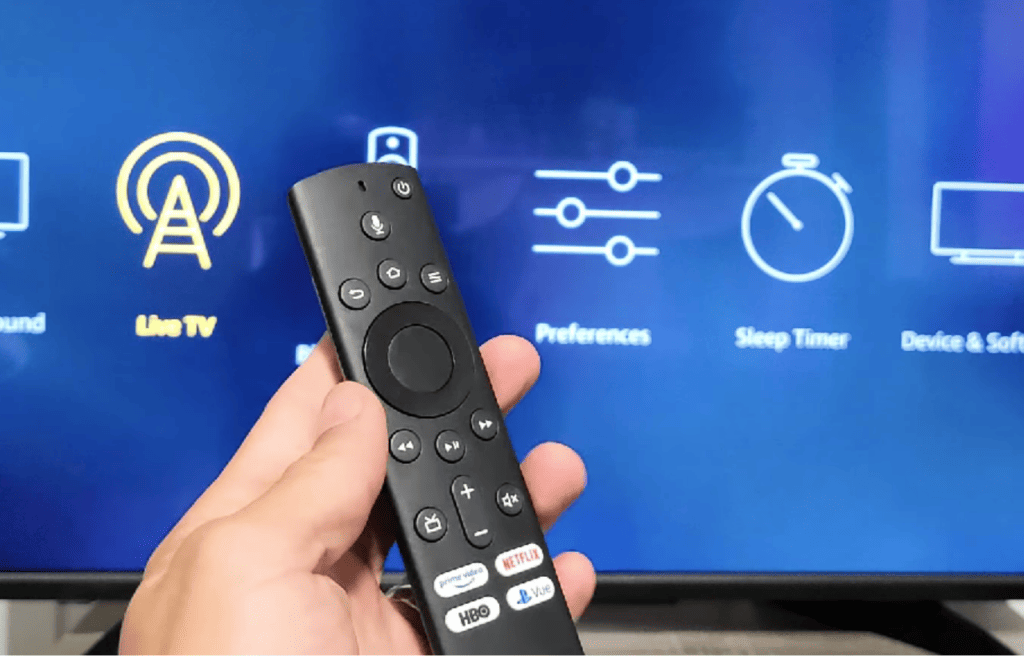 Showing the buttons off the Toshiba fire tv remote