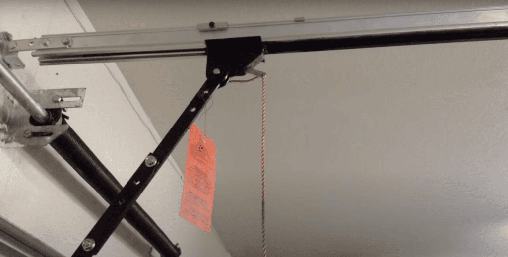 Garage door release cord in color red