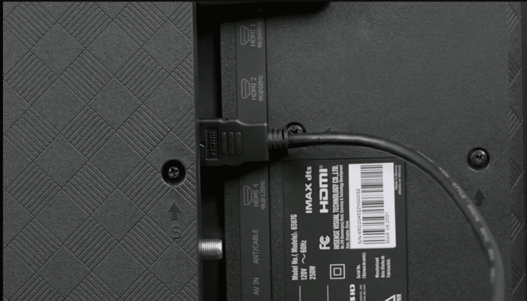 HDMI cable conneced to  TV